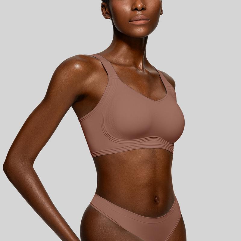 OEAK Womenswear Seamless Push Up Bras No Underwire Full Coverage Comfortable V Neck Bralettes Wireless Bra